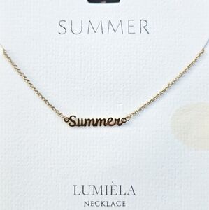 🌸 SUMMER Script Name Chain Goldtone Necklace 🌸